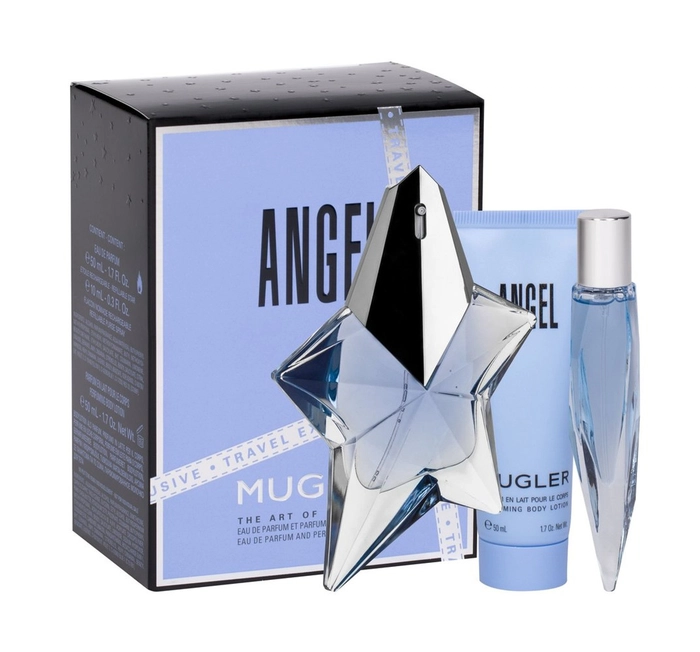 Coffret cadeau Thierry Mugler Angel 50ml EDP rechargeable + 10ml EDP + 50ml Lait pour le corps
