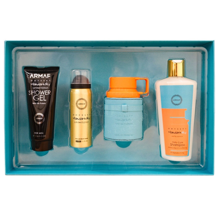 Armaf Odyssey Mandarin Sky Gift Set 100ml EDP + 250ml Shampoo + 100ml Shower Gel + 50ml Body Spray