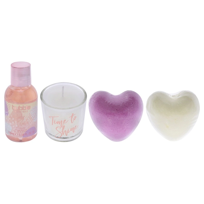 Style & Grace Bubble Boutique Relax and Bathe Gezichtscrème 100ml Douchegel + 2 x 20g Hart Bruisbal + 30g Kaars+ Theelichtje