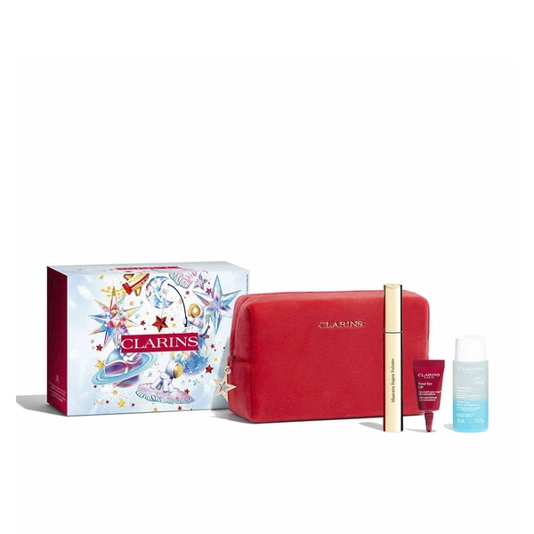 Clarins All About Eyes Geschenkset 8ml Supra Volume Mascara + 30ml Instant Eye Make-Up Remover + 3ml Total Eye Lift