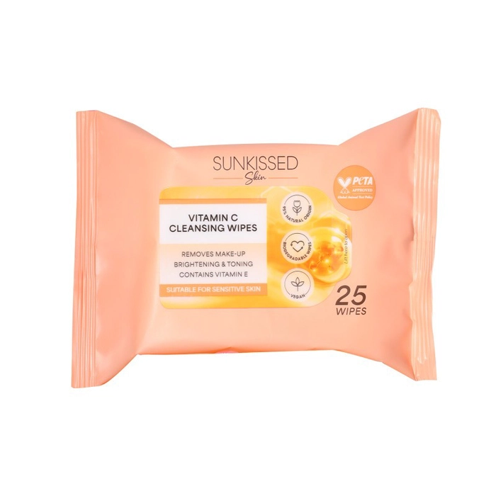 Toallitas limpiadoras vitamina C piel bronceada - 25 unidades