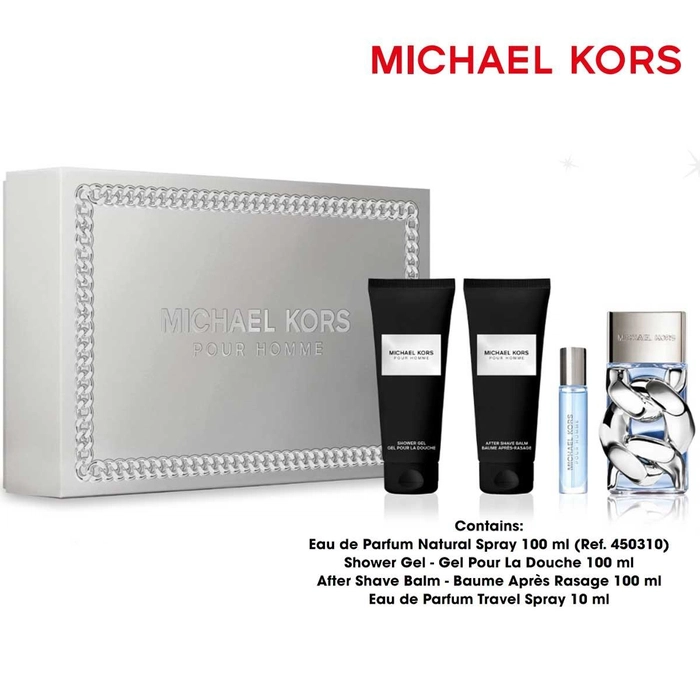 Michael Kors Pour Homme Geschenkset 100ml EDP + 100ml Douchegel + 100ml Body Lotion + 10ml EDP
