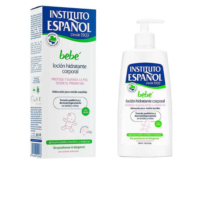 Instituto Español Bebé Baby Moisturizing Body Lotion 300ml - Hypoallergenic/For Sensitive Baby Skin