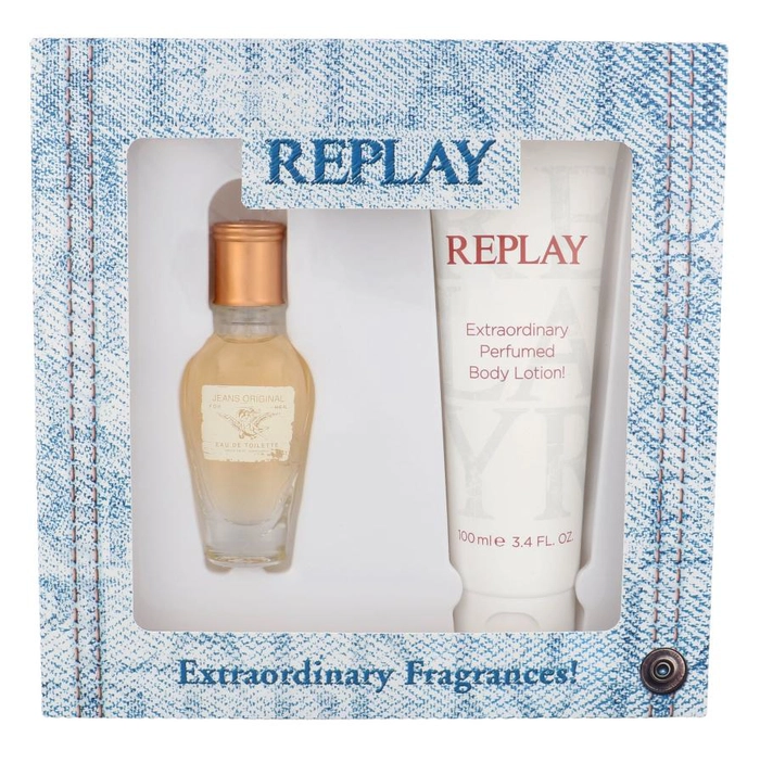 Replay Jeans Original for Her Geschenkset 20ml EDT Spray + 100ml Body Lotion