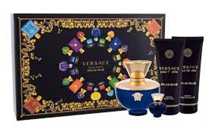 Set regalo Versace Pour Femme Dylan Blue 100ml EDP + 5ml EDP + 100ml Docciaschiuma + 100ml Latte Corpo