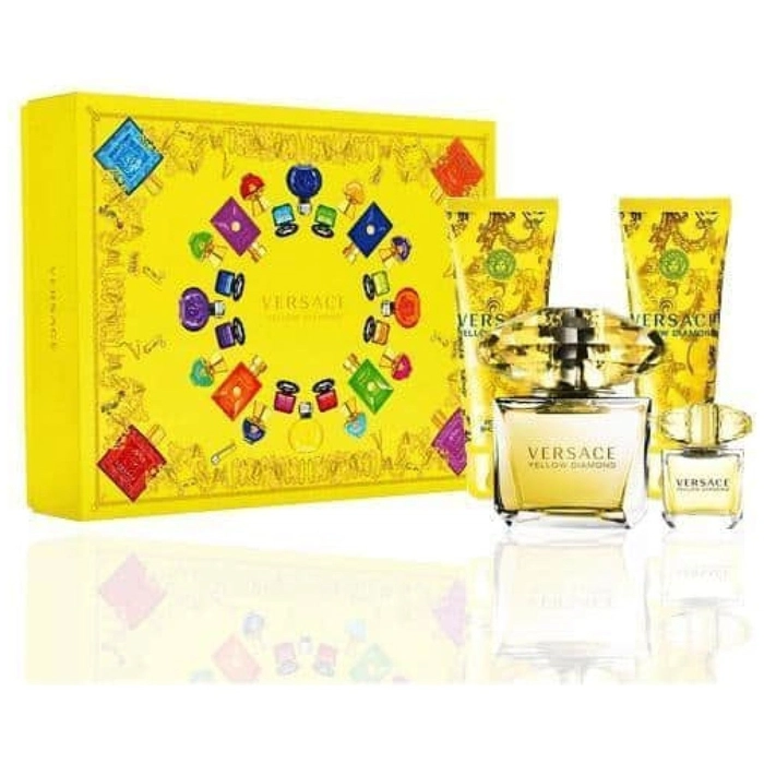 Coffret Versace Yellow Diamond 90ml EDT + 100ml Lait Corps + 100ml Gel Douche + 5ml EDT