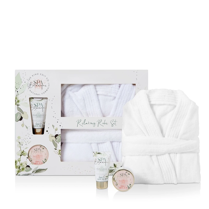 The Kind Edit Co. Spa Botanique Badekåbe Gaveæske 50ml Body Lotion + 120ml Body Butter + Badekåbe