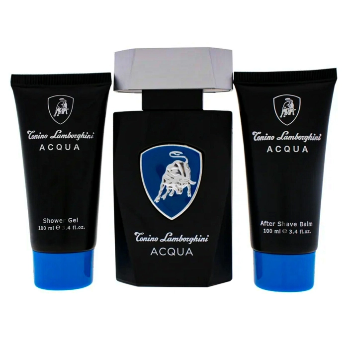 Lamborghini Acqua Geschenkset 125ml EDT + 100ml Douchegel + 100ml Aftershave Balsem