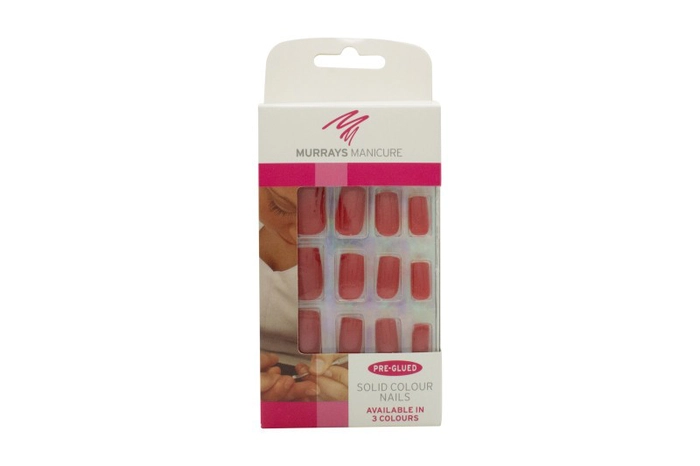 Murrays Manicure Enfärgad Konstgjorda Naglar 24 Naglar - Röd